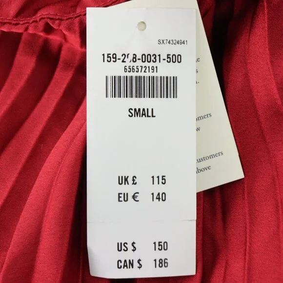 NWT Abercrombie & Fitch The A&F Giselle Pleated Cutout Maxi Dress in Red Size S - Picture 3 of 5